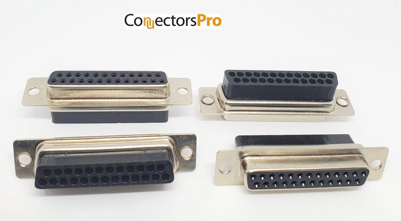 Connectors Pro DB25 Female Connector Kit, 4 Sets with Hoods & 100 Pins, RS232 D-Sub 25P Crimp Type - Image 5